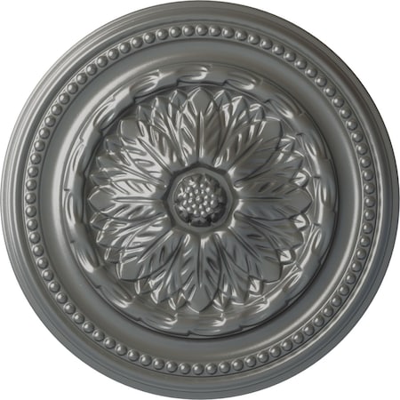 Ekena Millwork Chester Ceiling Medallion (Fits Canopies up to 2 1/4"), Hand-Painted Silver, 15 3/4"OD x 1 7/8"P CM15CHSLS